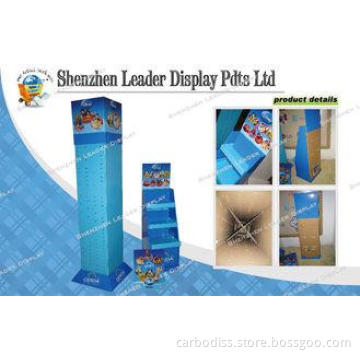 Four Sides Cardboard Hook Display / Shelving Hooks Toy Disp